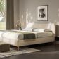 Jennifer Taylor Home Roman King Platform Bed with Oatmeal Light Beige Upholstered in Natural Whitewashed, , large