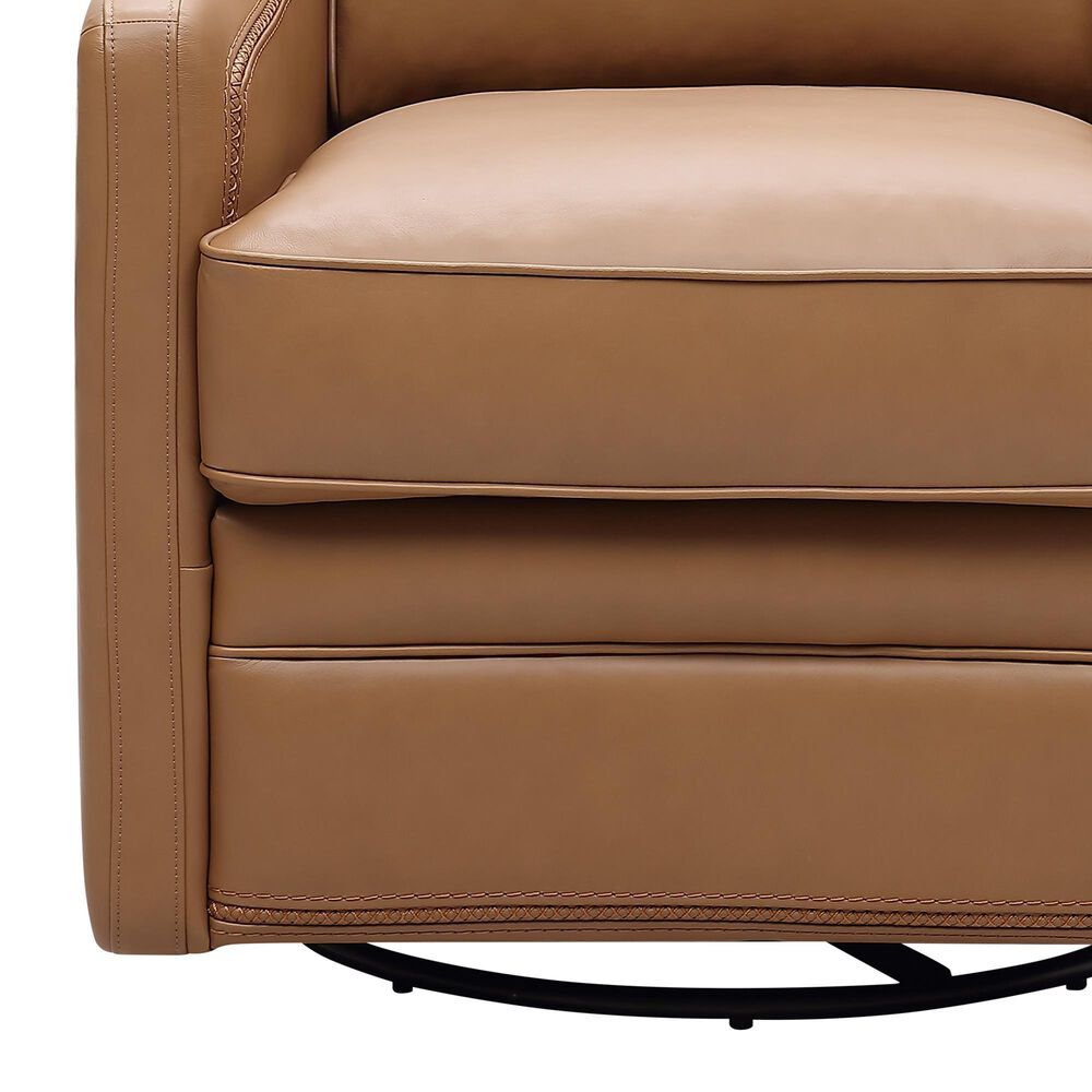 Italiano Furniture Turner Leather Swivel Glider in Camel (Set of 2), , large