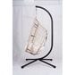 Hearth and Haven Outdoor Egg Chair with Frame Beige in White, , large