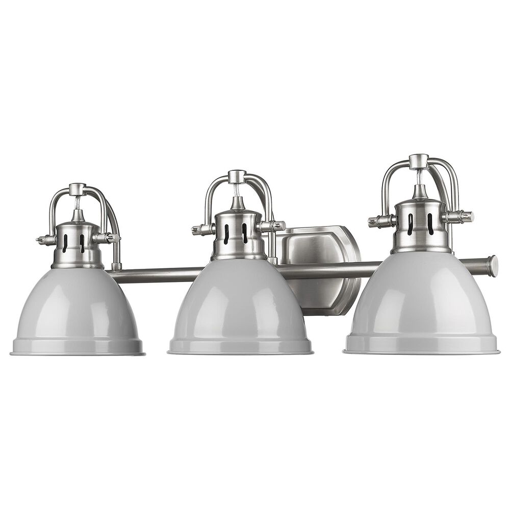Golden Lighting Duncan 3-Light Bath Vanity in Pewter and Glossy Gray, , large
