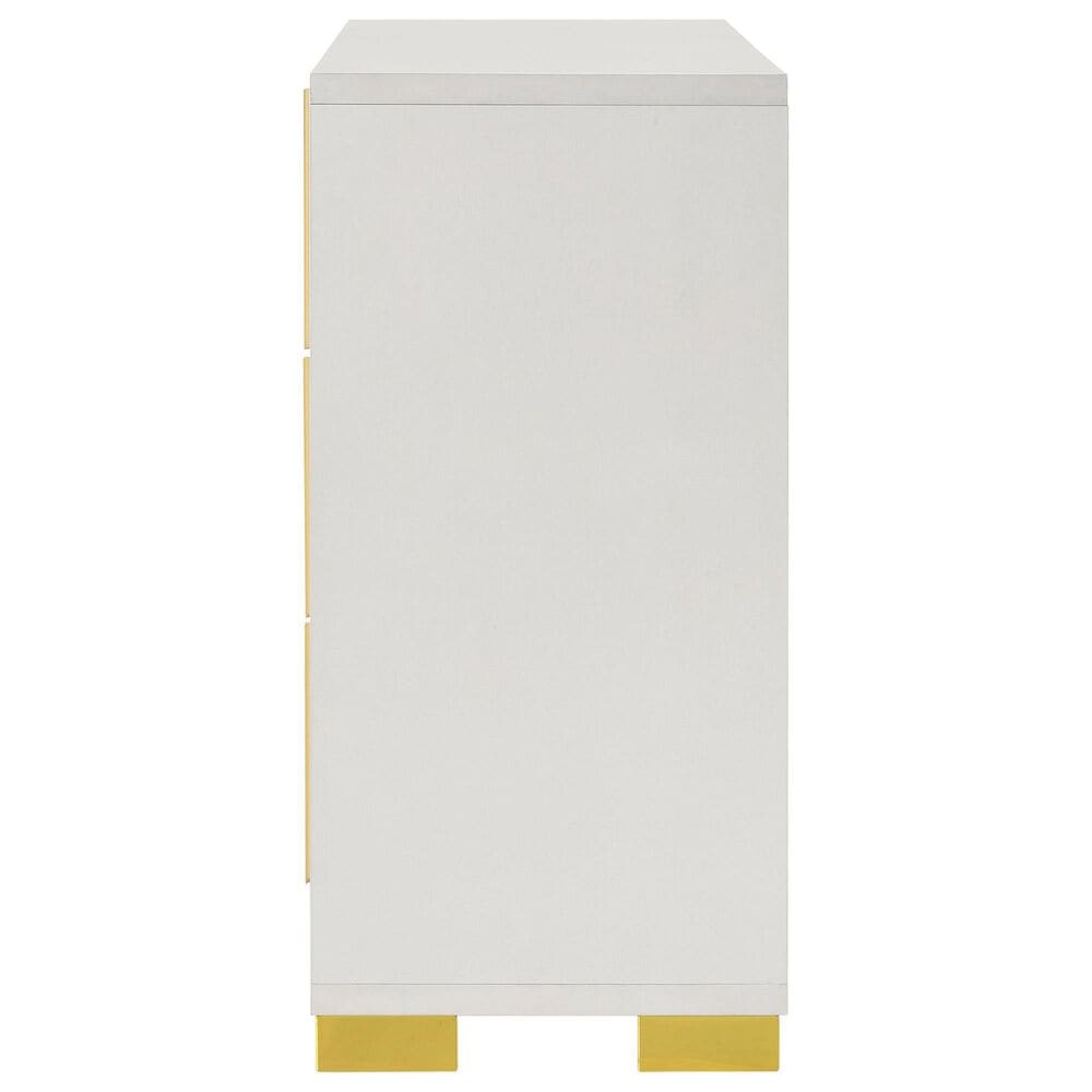 Pacific Landing Marceline 6-Drawer Dresser in White and Gold, , large