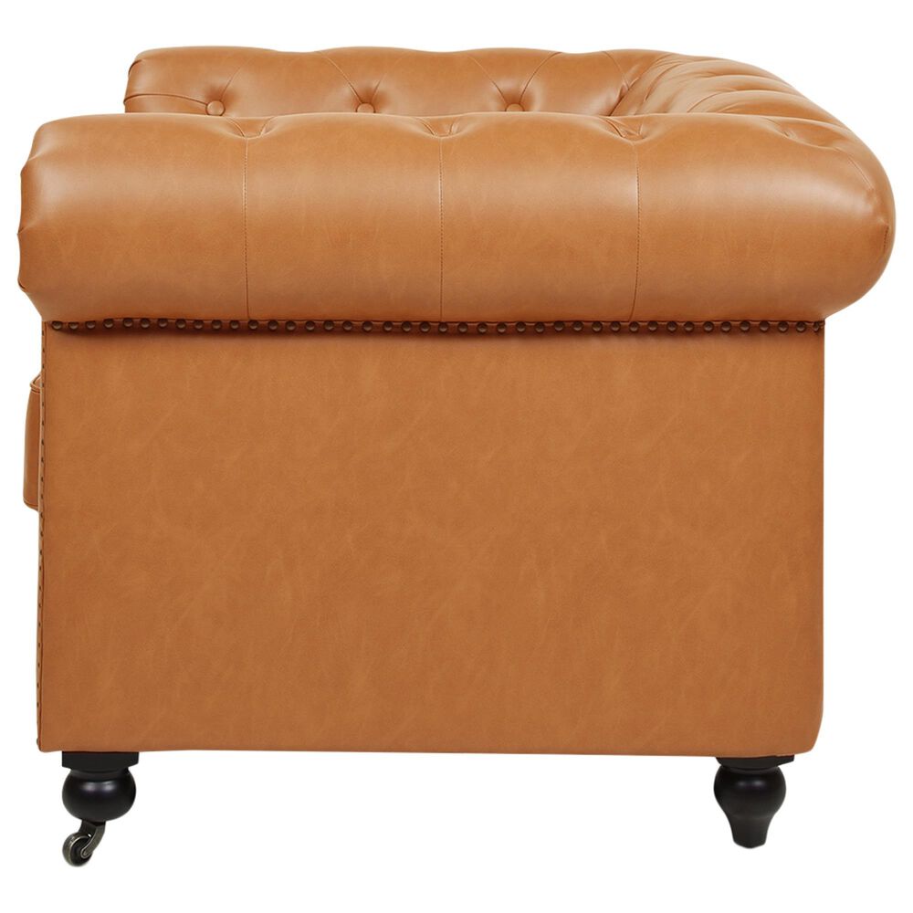 Jennifer Taylor Home Winston Accent Armchair in Caramel Tan Brown NFM
