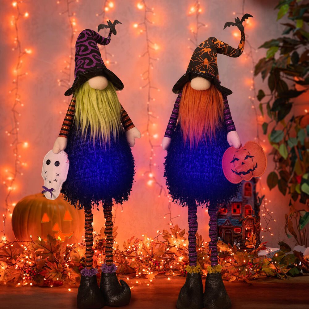 The Gerson Company Plush Standing Halloween Gnome with Flexible Legs in Multicolor &#40;Set of 2&#41;, , large