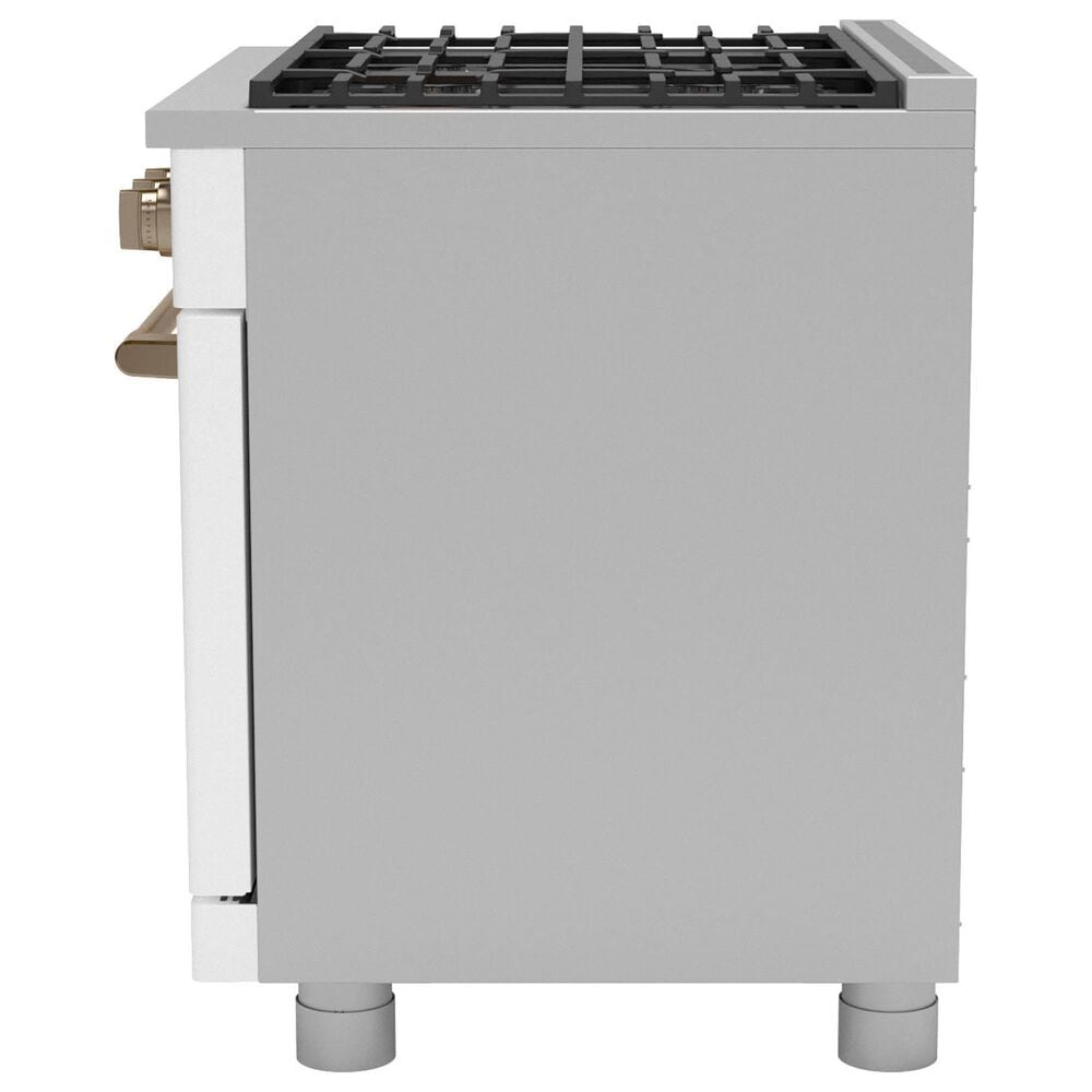 Cafe 6.2 Cu. Ft. Freestanding Natural Gas Range in Matte White and Brushed Bronze, , large
