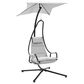 CorLiving Kingsley Chaise Lounge Chair with Canopy in Light Grey, , large