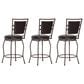 Linon Home Decor Townsend Adjustable Swivel Bar Stool with Dark Chocolate Cushion in Dark Brown (Set of 3), , large