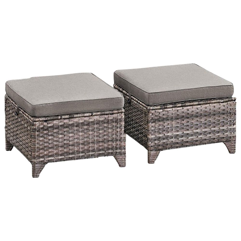 Sunwell Garden Patio Ottoman in Gray (Set of 2), , large