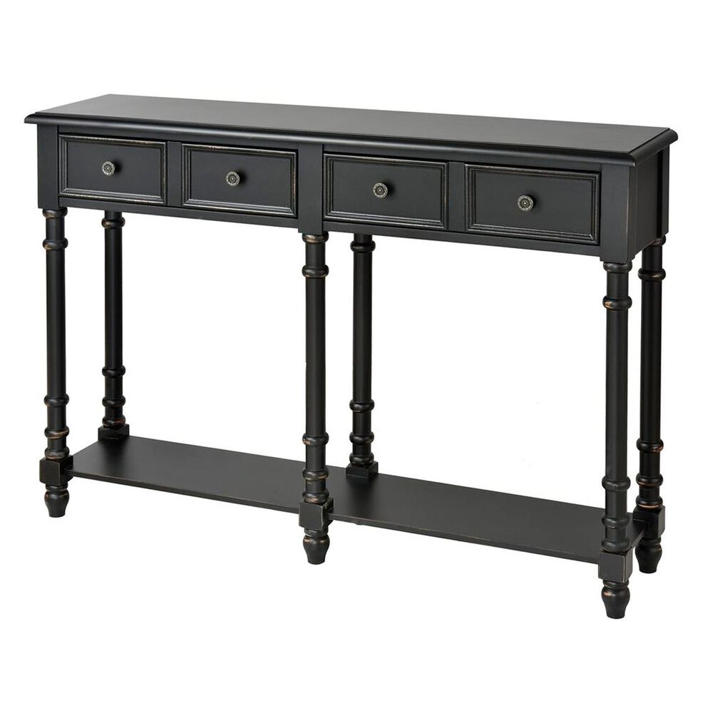 Stein World Hager Antique Black Console Table, , large