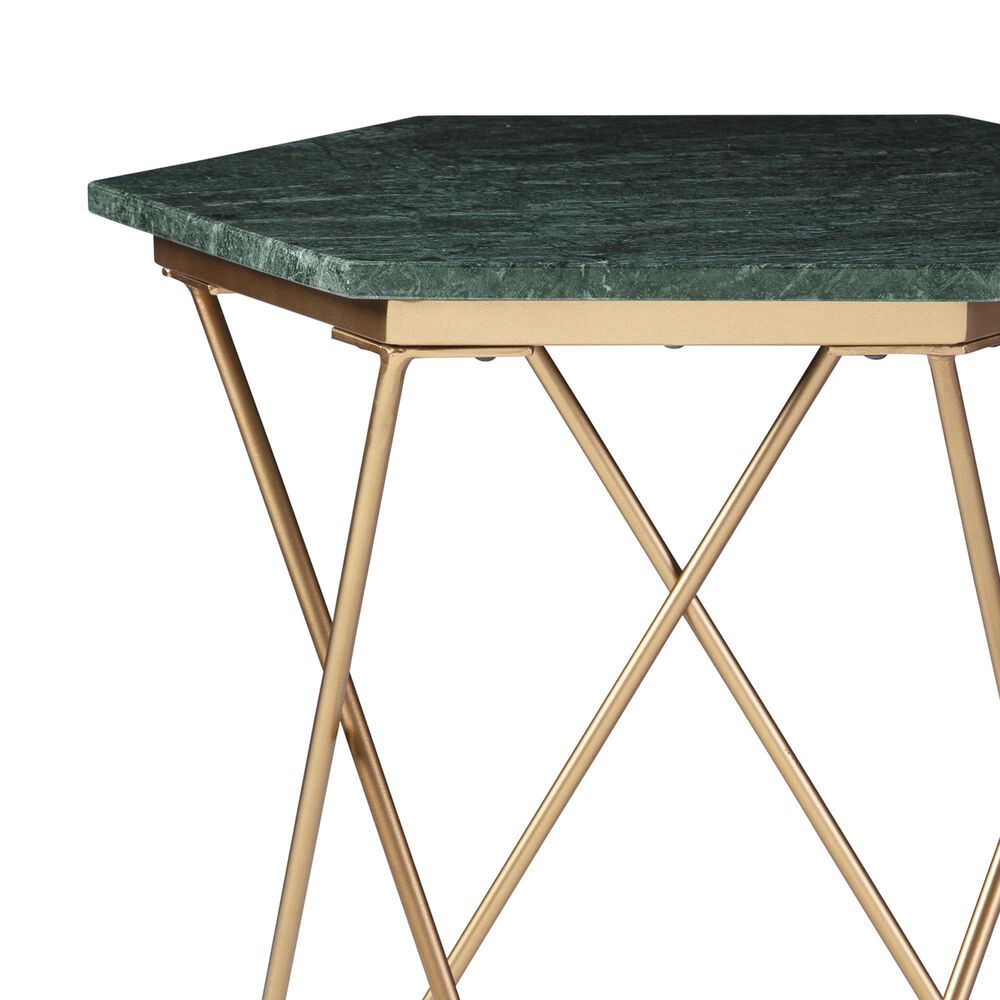 Ashley Engelton Accent Table in Antiqued Gold and Green, , large