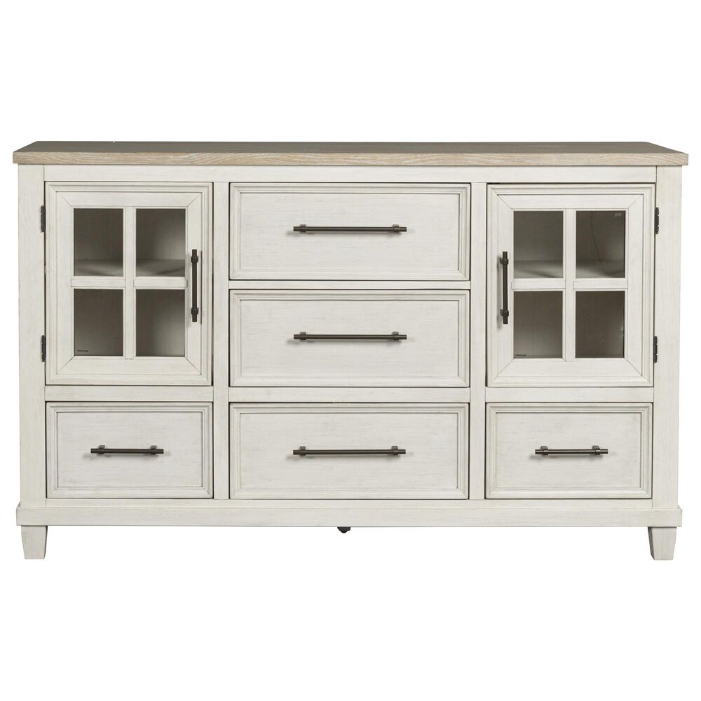 Ashley Shaybrock 3-Piece Queen Bedroom Set in Antique White and Brown, , large