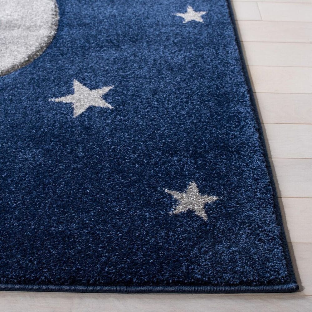 Safavieh Carousel Animals 5&#39;3&quot; x 7&#39;6&quot; Navy and Grey Kids  Area Rug, , large