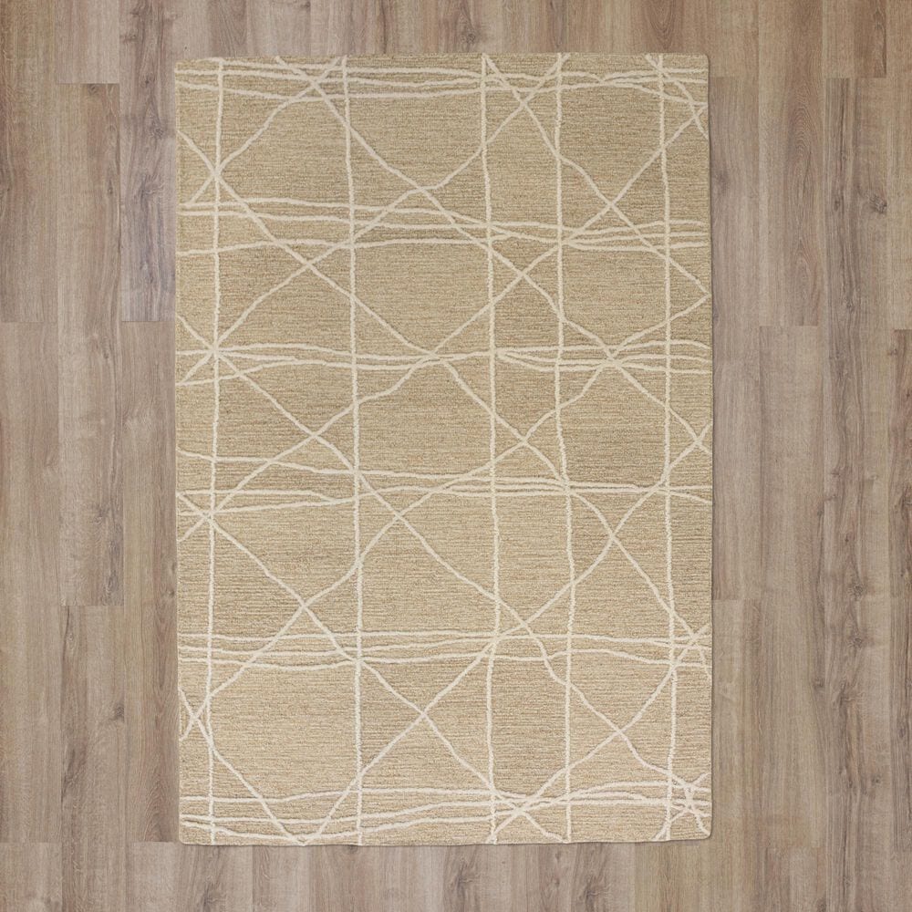 RIZZY Quinn Striped Brown and Taupe 5' x 7'6" Area Rug, , large