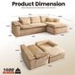 HOMLUX 112" Modern Sectional Sofa with Curved Armrests in Beige, , large