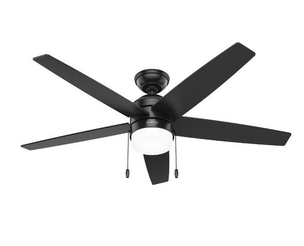 Hunter Bardot 52" LED Indoor Ceiling Fan with Light in Matte Black, , large