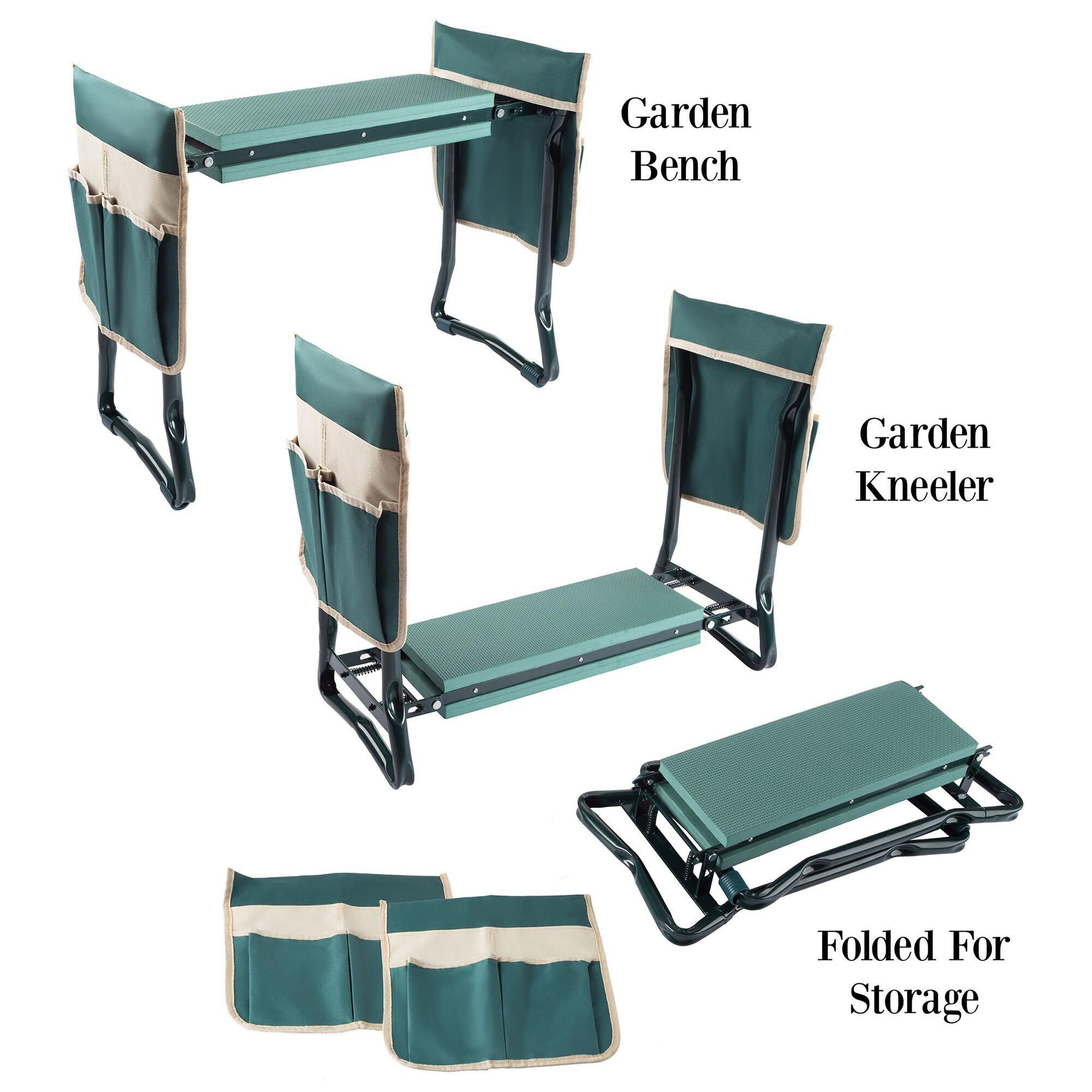 Timberlake Garden Kneeler Bench in Green NFM