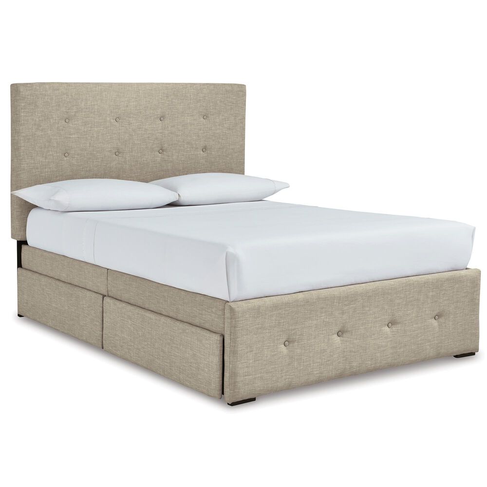 Signature Design by Ashley Gladdinson Full Upholstered Storage Bed in Gray, , large