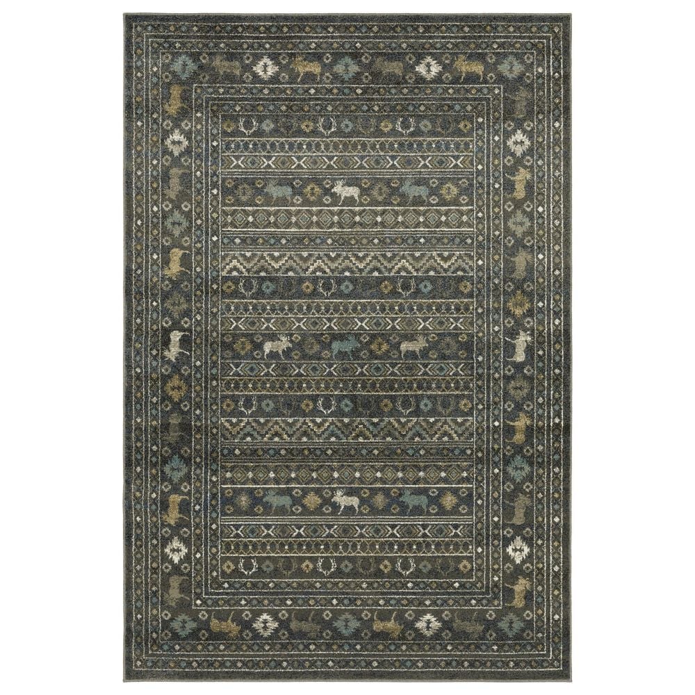 Oriental Weavers Venice 3"10" x 5"5" Blue and Gold Area Rug, , large