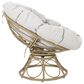 Hearth and Haven Mia Papasan Outdoor Swivel Chair with Beige Cushion in Brown, , large