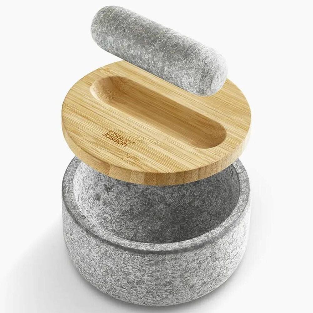 Joseph Joseph Dash Pestle and Mortar with Bamboo Lid in Grey and Brown, , large