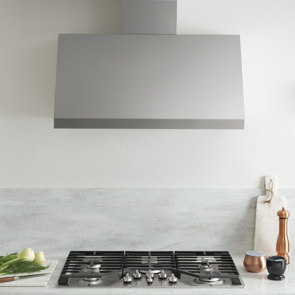 Cafe 2-Piece Kitchen Package with Matte Black 30" Smart Built-In Convection Single Wall Oven and Stainless Steel 36" Gas Cooktop, , large