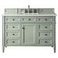 James Martin Vanities Brittany 48" Single Bathroom Vanity in Sage Green with 3 cm White Zeus Quartz Top and Rectangular Sink, , large