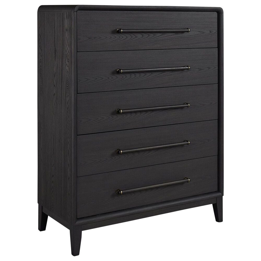 Sterling Timber Elure 5 Piece King Upholstered and Strap Panel Bedroom Set in Peppercorn, , large
