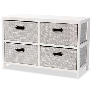 Baxton Studio Camber 4-Basket Storage Unit in White, , large