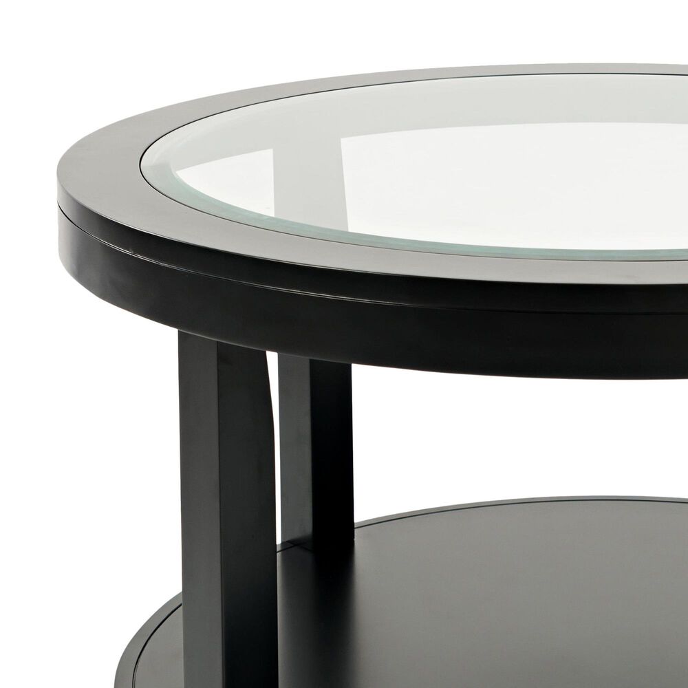 Waltham Urban Icon Round Cocktail Table in Polished Black, , large