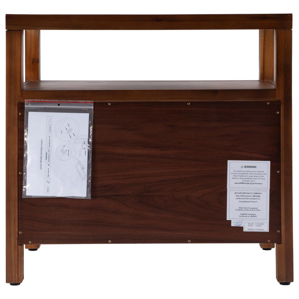 Butler Specialty Company Nora 2-Drawer Wide Nightstand with Open Shelf in Walnut, , large