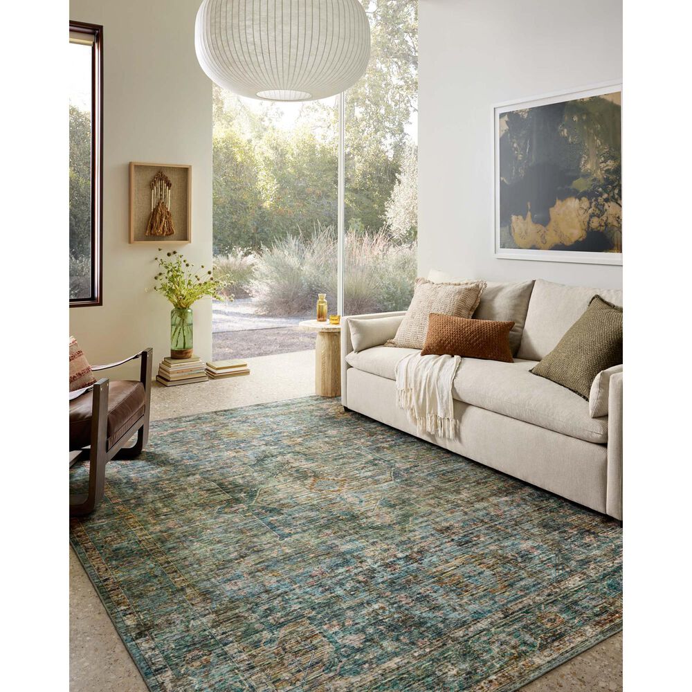 Loloi II Anniston Lagoon and Multicolor 7&#39;6&quot; x 9&#39;6&quot; Area Rug, , large