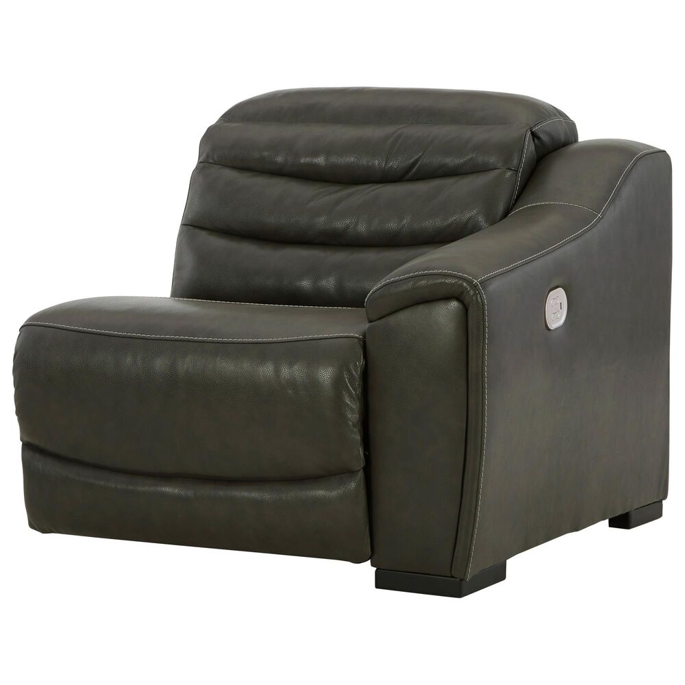 Ashley Center Line 2-Piece Power Symmetrical Reclining Sectional Loveseat in Dark Gray, , large