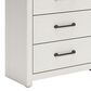 Ashley Linnocreek 4-Drawer Drawer Chest in White and Warm Brown, , large
