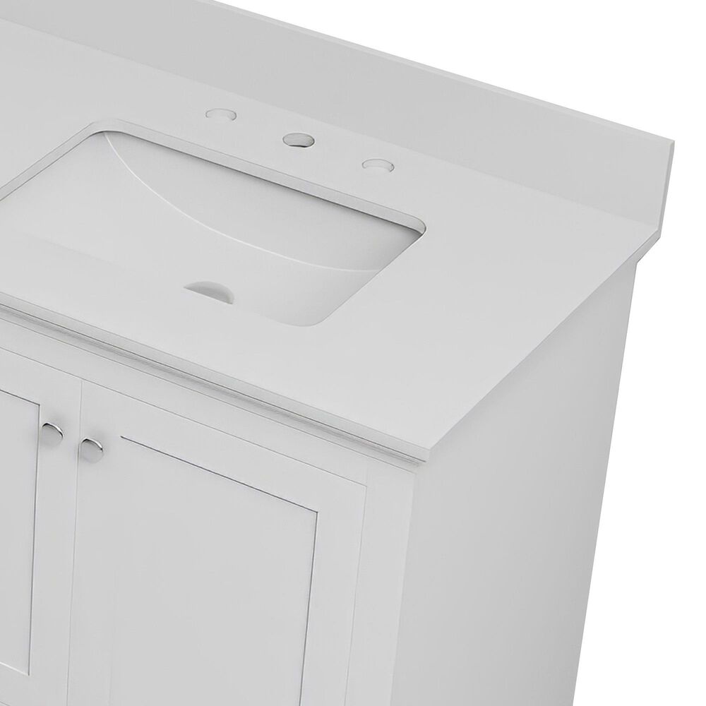 Lexora Home Dukes 80" Double Bathroom Vanity in White with 2 cm White Cultured Marble Top and Rectangular Sinks, , large