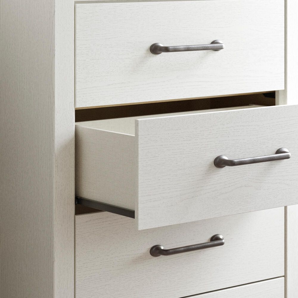 Ashley Linnocreek 4-Drawer Drawer Chest in White and Warm Brown, , large