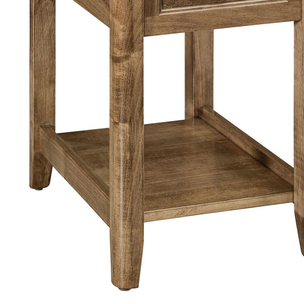 Archbold Furniture Carson 1-Drawer Chairside Table with Shelf in Bark, , large