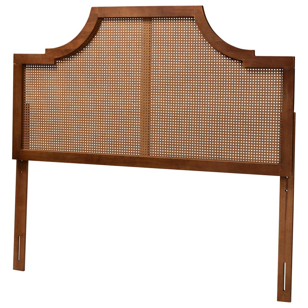 Baxton Studio Risha King Panel Headboard in Ash Walnut, , large