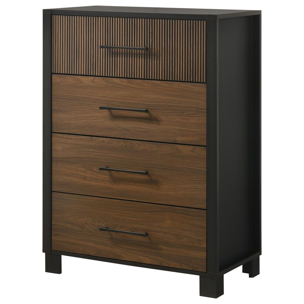 Crown Mark Nemy 4-Drawer Chest in Brown, , large