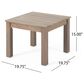 Hearth and Haven Temecula Outdoor Square Side Table with Slatted Top in Grey, , large