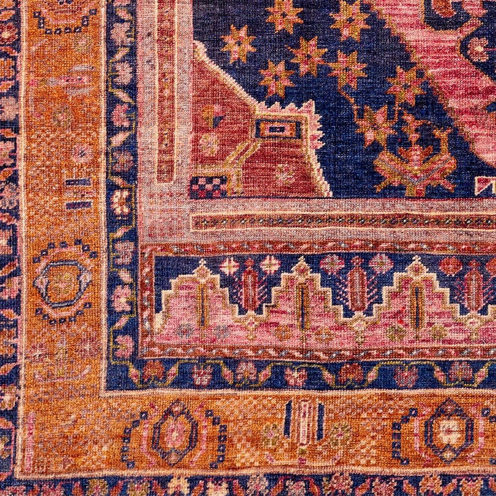Surya Amelie AML-2347 6&#39;7&quot; x 9&#39;2&quot; Blue, Pink, Orange and Wheat Area Rug, , large