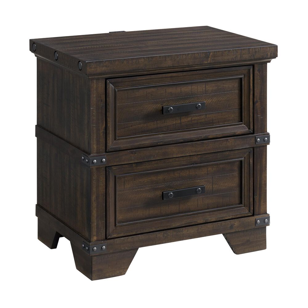 Mayberry Hill Colorado 4 Piece Queen Storage Bedroom Set in Charcoal with USB Ports, , large