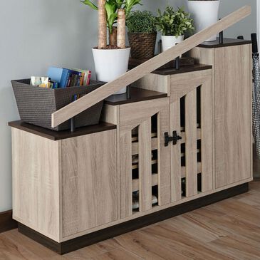 Furniture of America Lewis Shoe Storage Cabinet in Natural Oak, , large