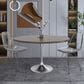 Leisuremod LeisureMod Verve Collection 48 Round Dining Table, Brushed Chrome Base with Dark Maple MDF Top, , large