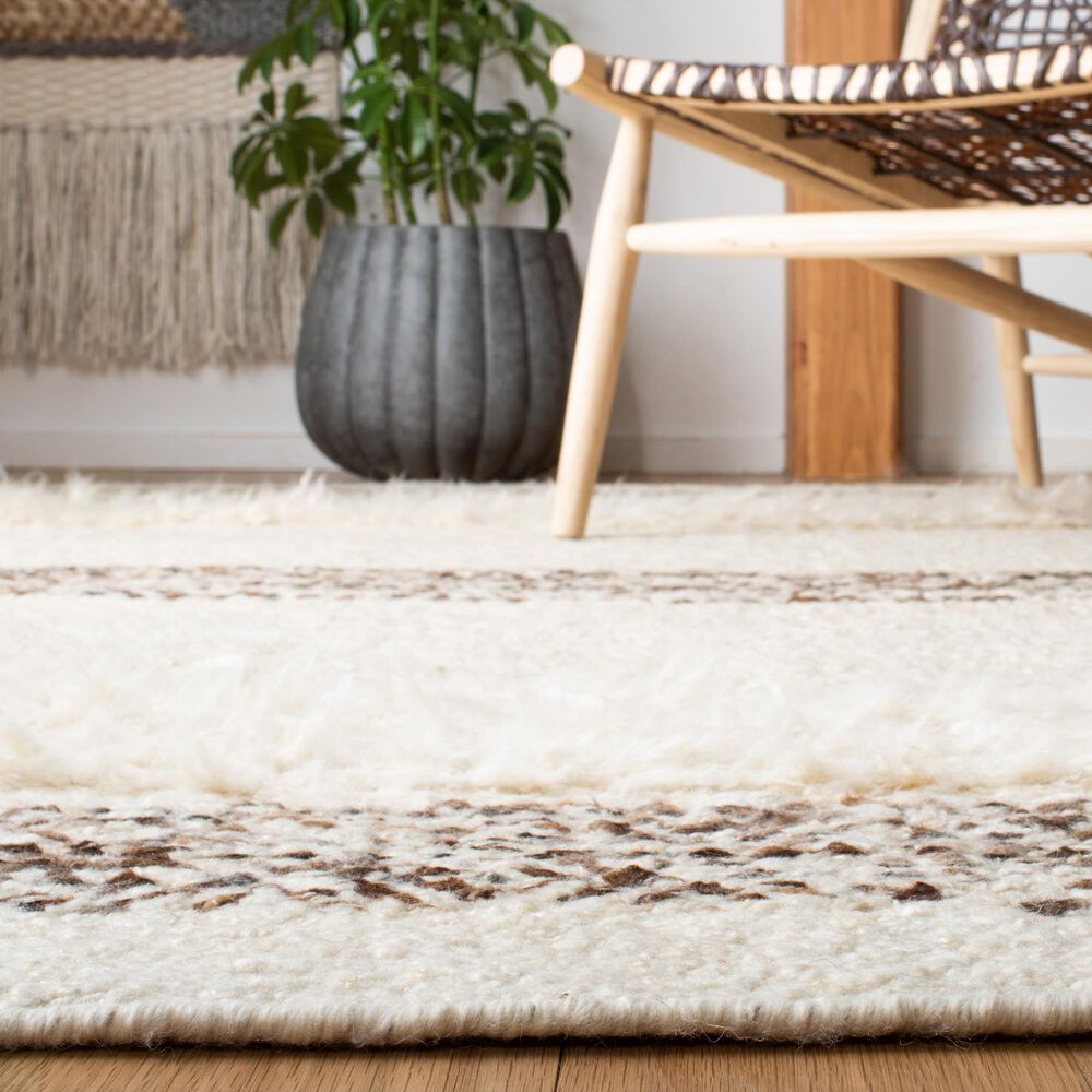Safavieh Natura NAT321A 6&#39; x 9&#39; Ivory and Brown Area Rug, , large