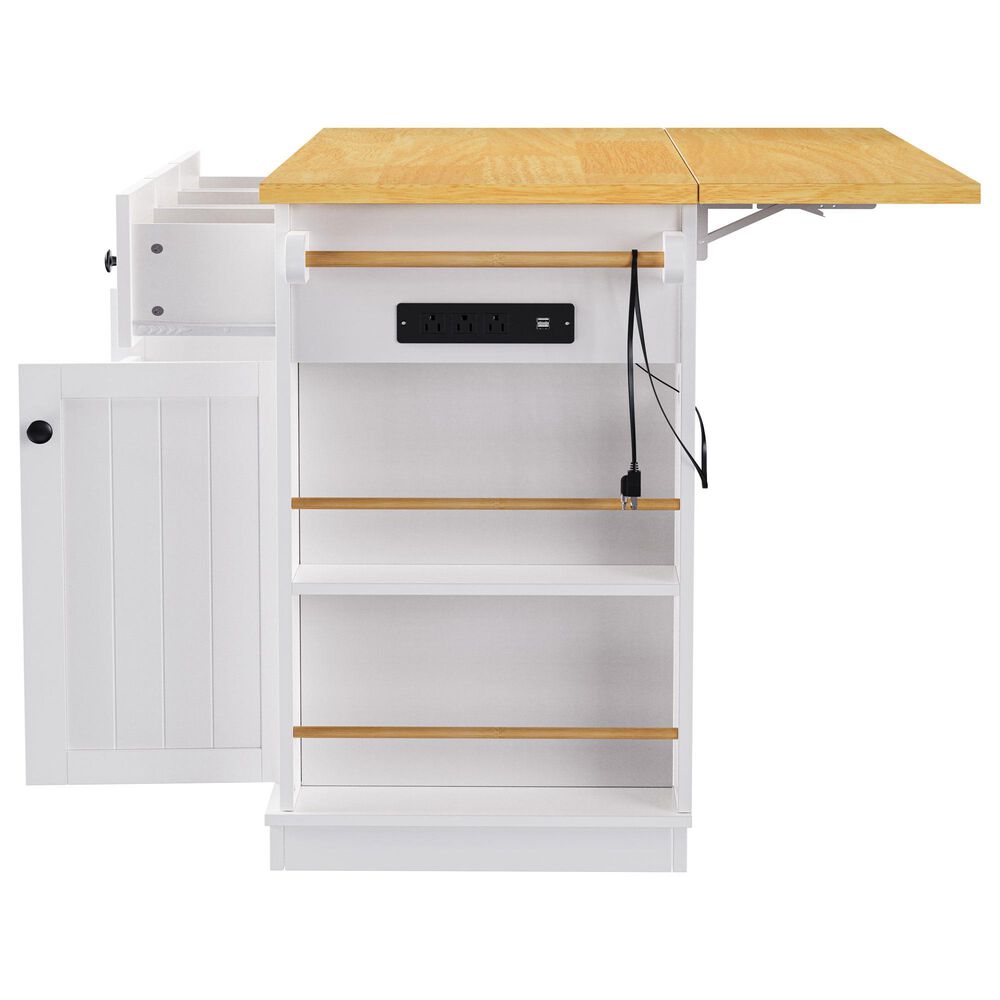 HOMLUX 53inch Large Kitchen Island in White(Three Packages), , large