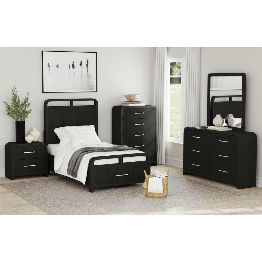 Mayberry Hill Ridgemont 5-Piece Twin Storage Bedroom Set in Black, , large