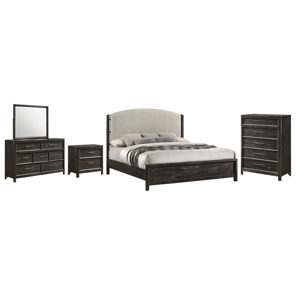 Crown Mark Ethel 5 Piece King Bedroom Set in Dark Brown, , large