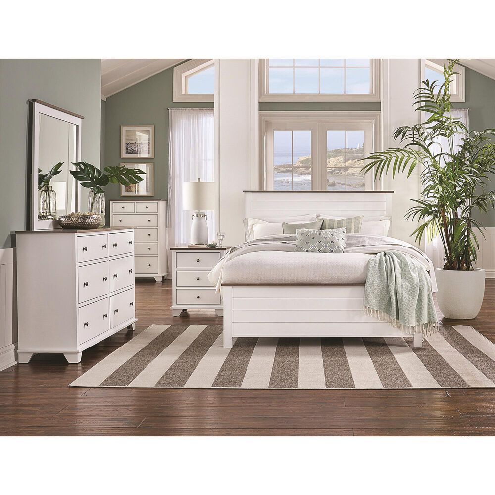 Archbold Furniture Company Portland 3-Drawer Nightstand in Snow White and Driftwood, , large