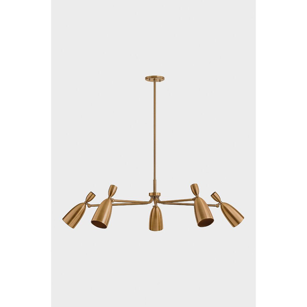 Troy Lighting Spade 5-Light Chandelier in Patina Brass, , large