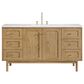James Martin Vanities Laurent 60" Single Bathroom Vanity in Light Natural Oak with 3 cm Arctic Fall Solid Surface Top and Rectangular Sink, , large