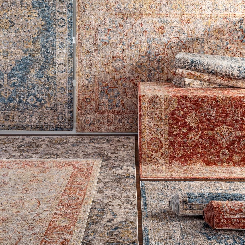 Surya Mirabel 5&#39; x 7&#39;5&quot; Burnt Orange, Rose, Teal, Olive, Gray and Beige Area Rug, , large